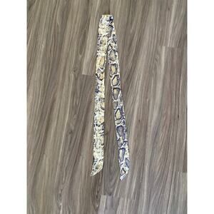 Skinny Scarf Tie Snake Print Womens Neck Tie Long Narrow Hair Scarf Y2K Neutral